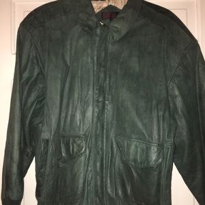 Gorgeous Vintage Green Leather Jacket